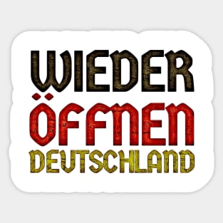 Reopen Germany German Flag Colors Typography Sticker